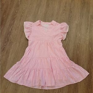 THML Pink Tiered V-Neck Dress